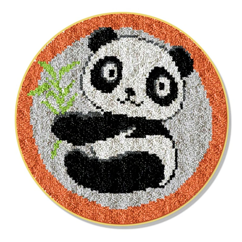

Latch Hook Kit, DIY Crochet Yarn Kits, 20.4 x 20.4 Inch Panda Rug Making Crafts for Kids Adults and Beginners