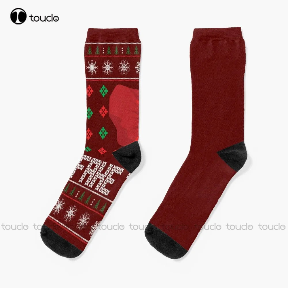 

Fake Trees Ugly Christmas Sweater Socks Running Socks Thanksgiving Christmas New Year Gift Unisex Adult Teen Youth Socks Custom