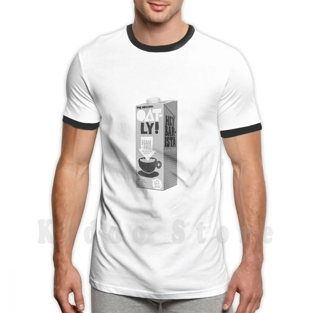Футболка для бариста с рисунком овса молока хлопка веганов | Мужская одежда