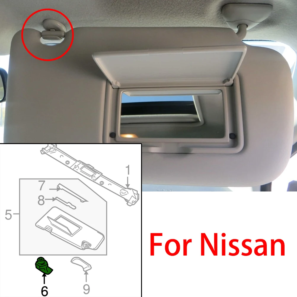 Зажим для солнцезащитного козырька Nissan Xterra Pulsar C13 Micra K12 Note E11 E12 Leaf ZE0 ZE1 Teana J31 Maxima 2