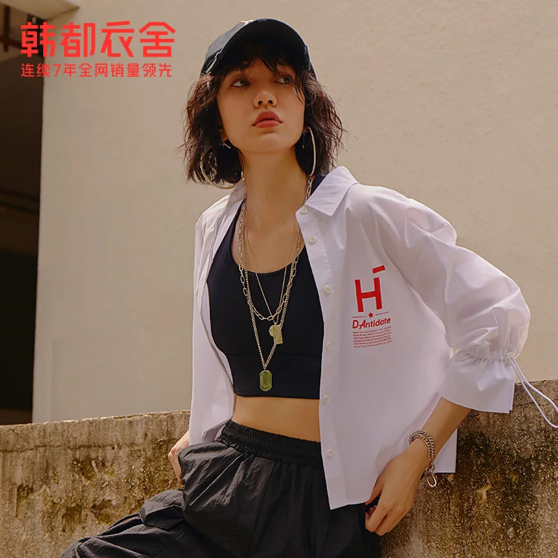 [Дизайнерское сотрудничество] Женская рубашка с короткими рукавами Handu Clothing House