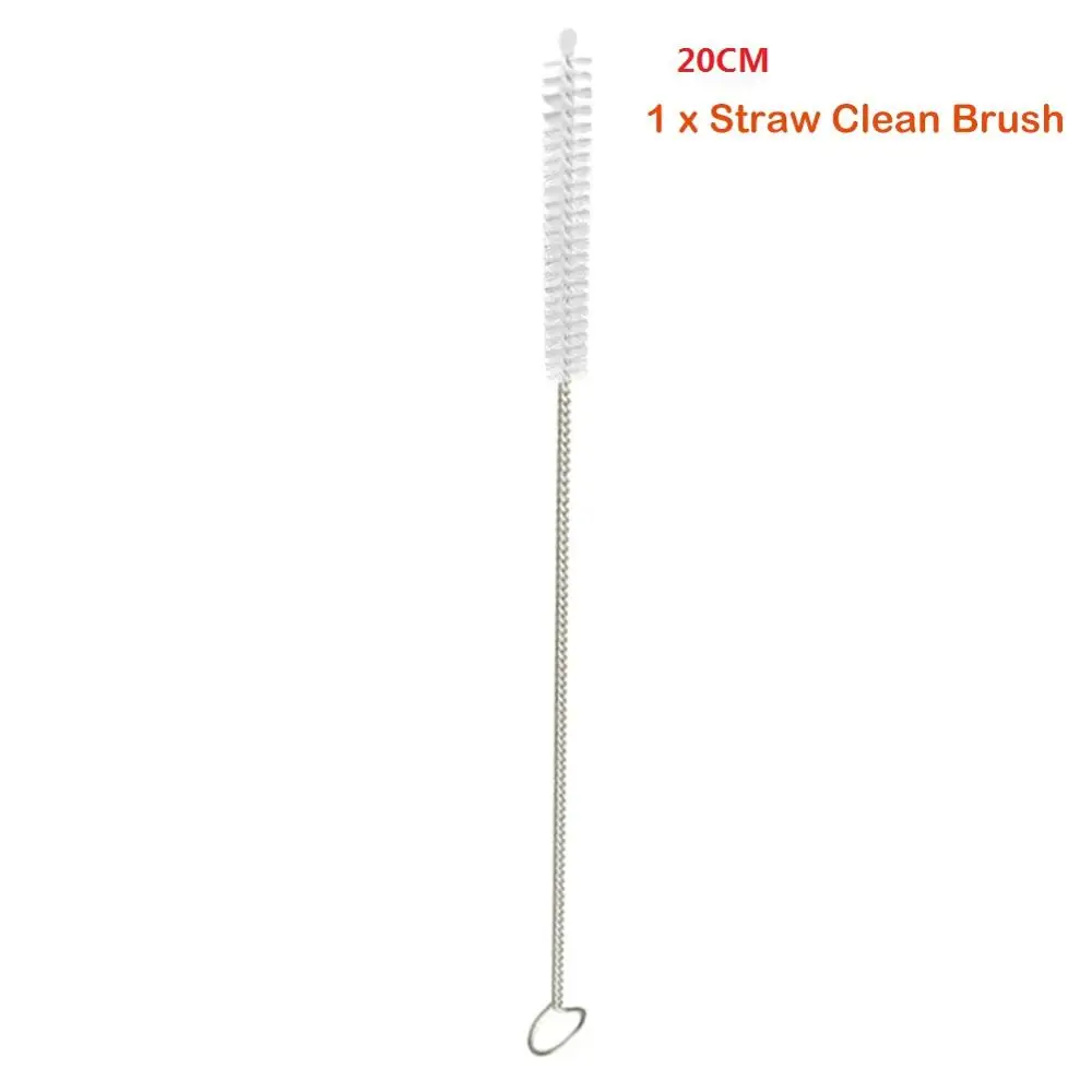 1PC Cleaning Brush Складная Силиконовая трубочка Складные Многоразовые питьевой соломы с переносной чехол и Чистящая Щетка для путешествий Офис напитки - Цвет: 1PC Cleaning Brush