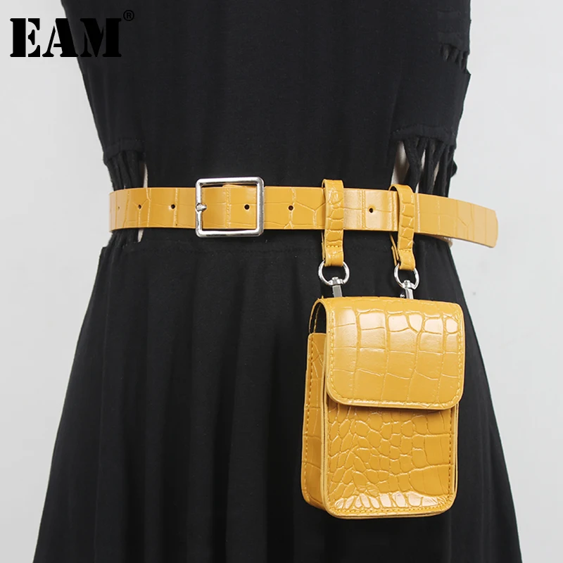 

[EAM] Women New Mini-bag Belt Single Shoulder Pu Leather Personality Accessories Fashion All-match Spring Autumn 2022 1DD6837