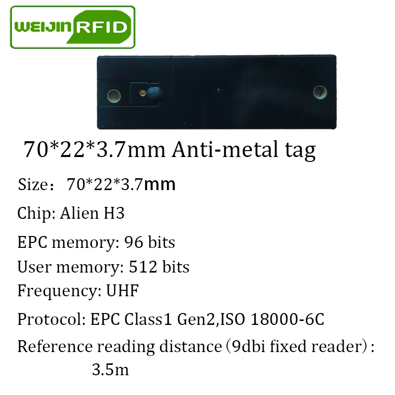 UHF RFID Метка 915 МГц 868 Alien H3 EPC 5 шт. Бесплатная доставка 70*22*3 7 мм механическое