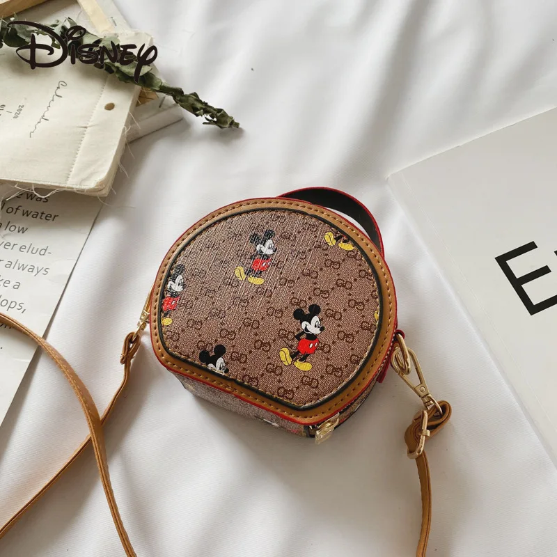 

Disney New Cartoon Mickey Fashion Casual Girl Cute Backpack PU Zipper Storage Bag Handbag Lady Shoulder Messenger Bag