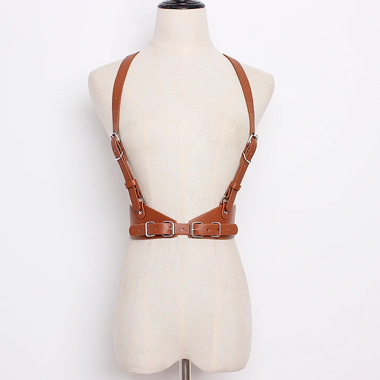 Harajuku модные широкие кожаные ремни для женщин Adjustale женская готическая одежда с