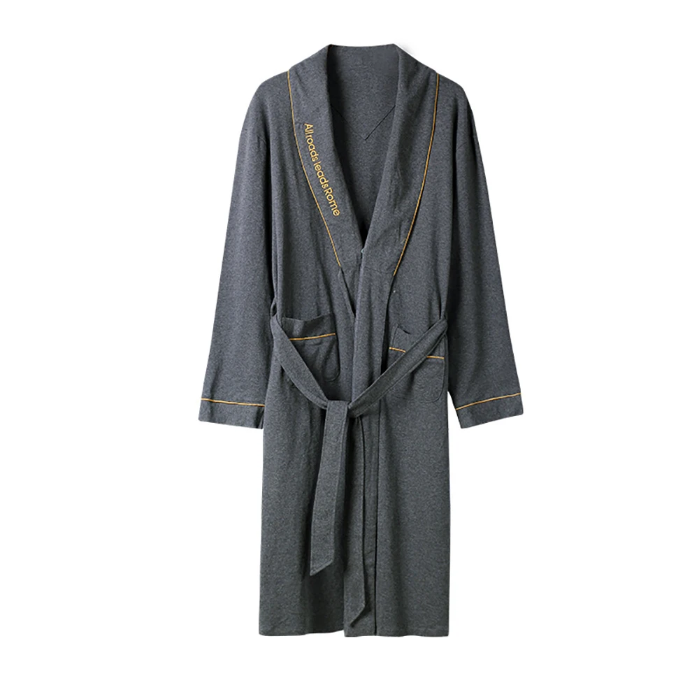 Халат-кимоно Мужской Хлопковый в полоску с поясом размеры до 4XL | Мужская одежда