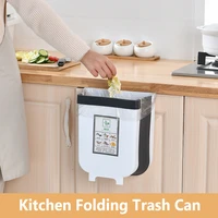 folding rubbish bin kitchen dustbin foldable trash can garbage bin hangable waste bin for kitchen recycle bin kitchen accessory