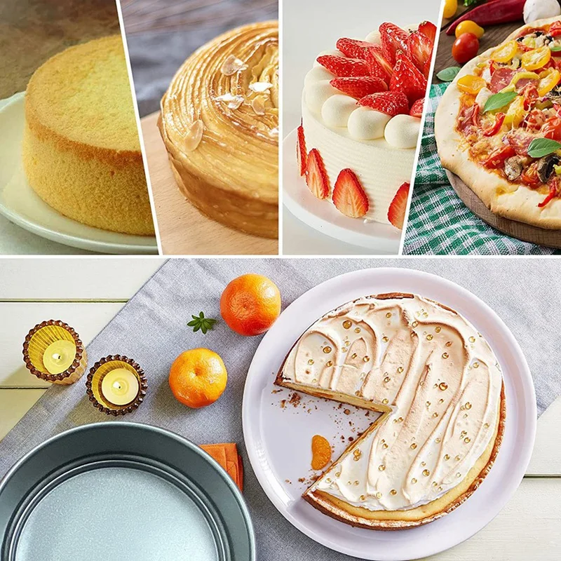 

4.5-Inch Springform Cake Pan Set - Pack of 5 with 100 PCS Parchment Paper, Nonstick Round Baking Pans with Removable