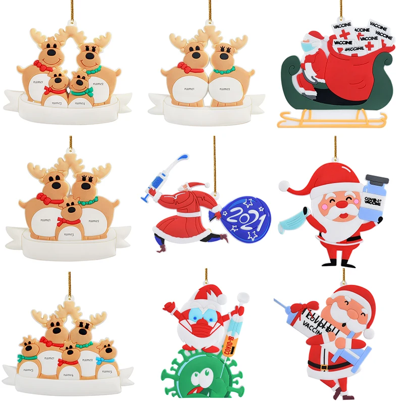 

Santa Claus Snowman Elk Pendant Christmas Ornaments Xmas Tree Decorations for Home New Year Party Decor DIY Crafts Kids Gifts