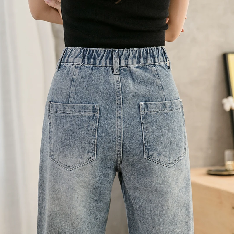 

Will spring a new tall waist elastic jeans female harlan han edition loose torre nine minutes of pants pants spring and summer