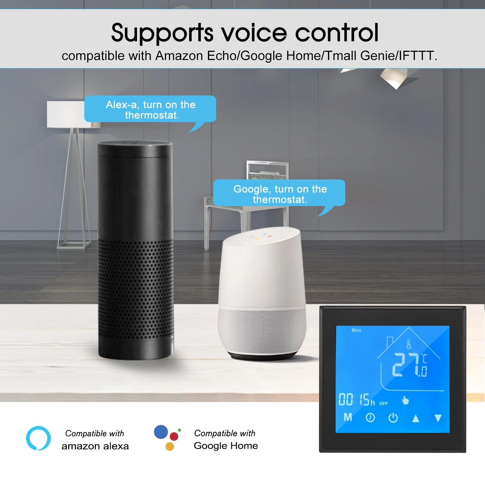 WiFi Smart Thermostat LCD Display Temperature Controller for Week Programmable Heating Ewelink APP Control (GC/GA) | Электроника