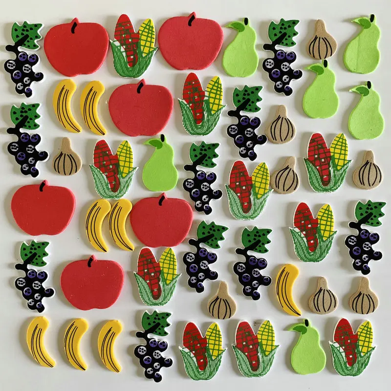 48PCS fruit 1 пакетов/лот. Хеллоуин, Пираты, пенопластовые наклейки. Ранние развивающие игрушки, цветные Обучающие ремесленные материалы, классические игрушки, настенные декоративные - Цвет: 48PCS fruit