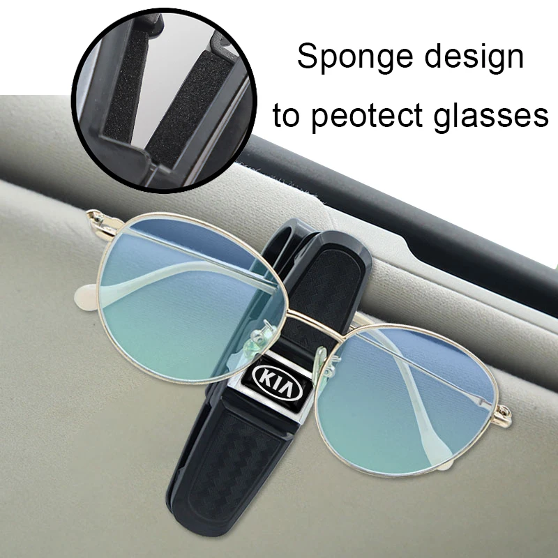 Car Sun Visor Glasses Box Sunglasses Clip Card Ticket Holder Fastener for Kia Sportage Rio 3 Soul Optima Ceed Pro K5 K2 Pride Et |