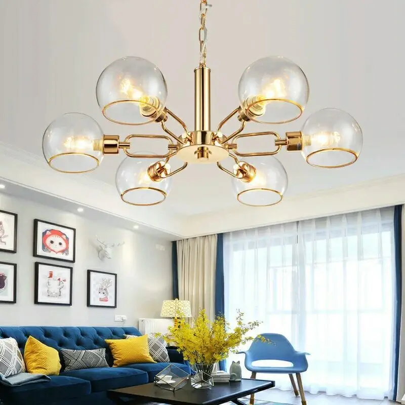 Deco chambre lustre pendente стеклянный шар для украшения дома E27 светильник suspendu deco |