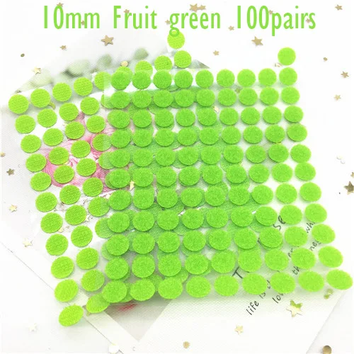 FTgreen 10mm 100Pair 10/15/20/25/30 мм самоклеящаяся крепежная лента на застежке-липучке, сильный клей Magic Стикеры белая дисковая черные монеты на застежке-липучке лента для домашнего Применение - Цвет: FTgreen 10mm 100Pair