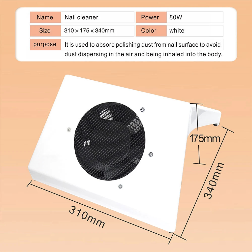 

80W High Power Strong Nail dust collector cleaner Manicure Machine Tools With Filter Strong Power Nail Tool dust absorber