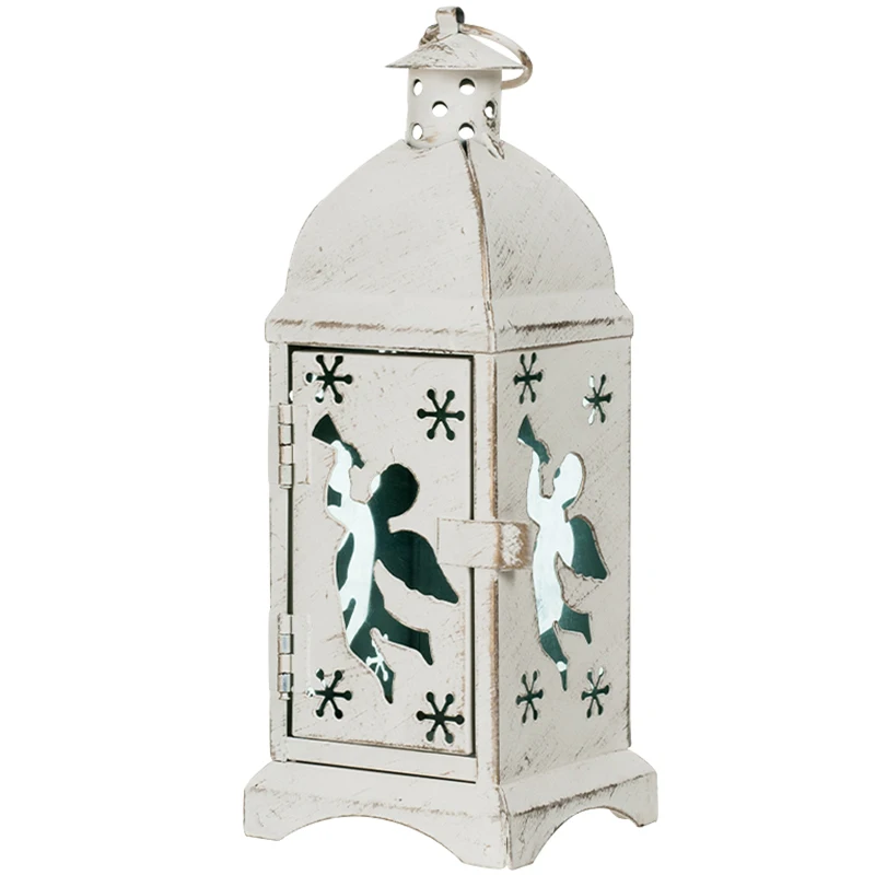 Металлический Подсвечник в марокканском стиле Белый Европейский фонарь