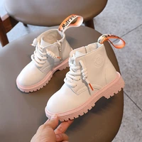 kids lace up casual shoes boys girls polka dot zip ankle boots 2021 autumn fall child fashion pu boot walk size 26 36 beige