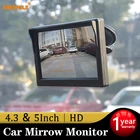 Автомобильный монитор заднего вида TFT LCD 5,04,3 дюймов 2-сторонний видео вход HD Цифровой красочный для парковки камера заднего вида Поддержка DVD
