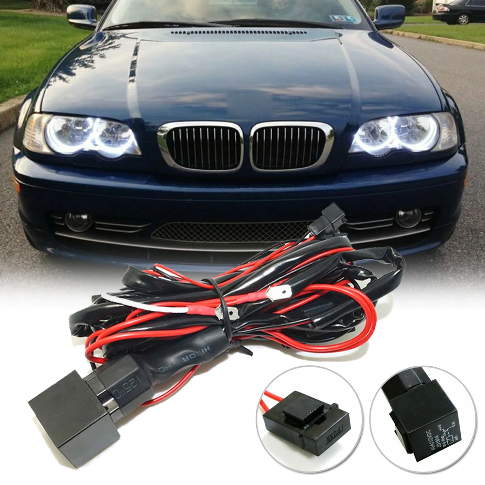 Аксессуары Реле Жгут проводов Ангел глаз гало кольцо 4 светодисветодиодный