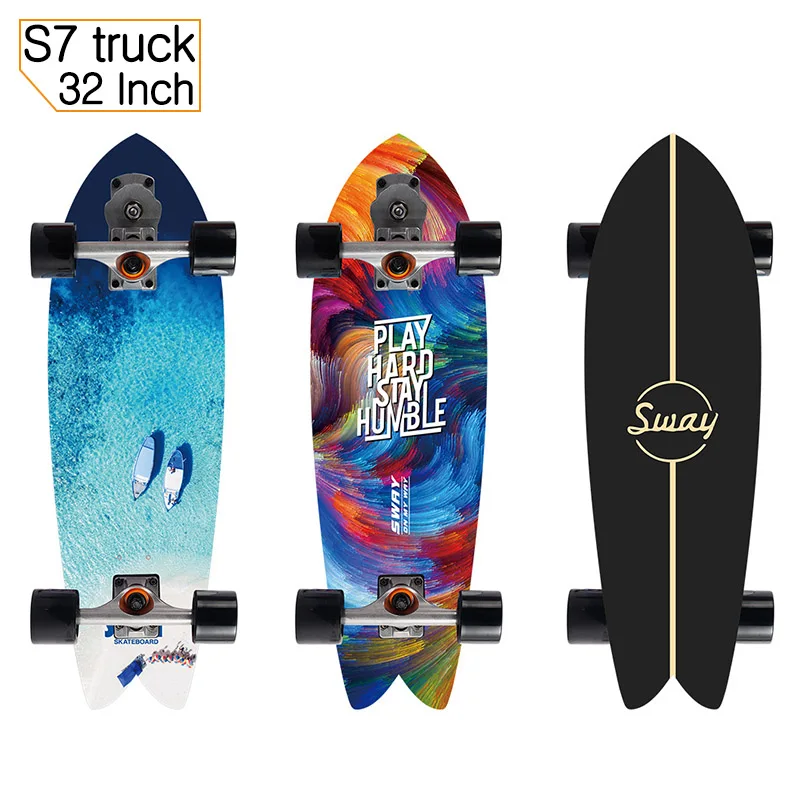 

32 дюйма S7 грузовик для серфинга скейтборда катания на коньках для взрослых тренировок на открытом воздухе лыж резьба Женская Стандартная А...