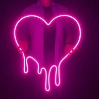 dripping heart wedding logo melting led light pink bedroom custom neon sign room decor valentines day gift birthday pa