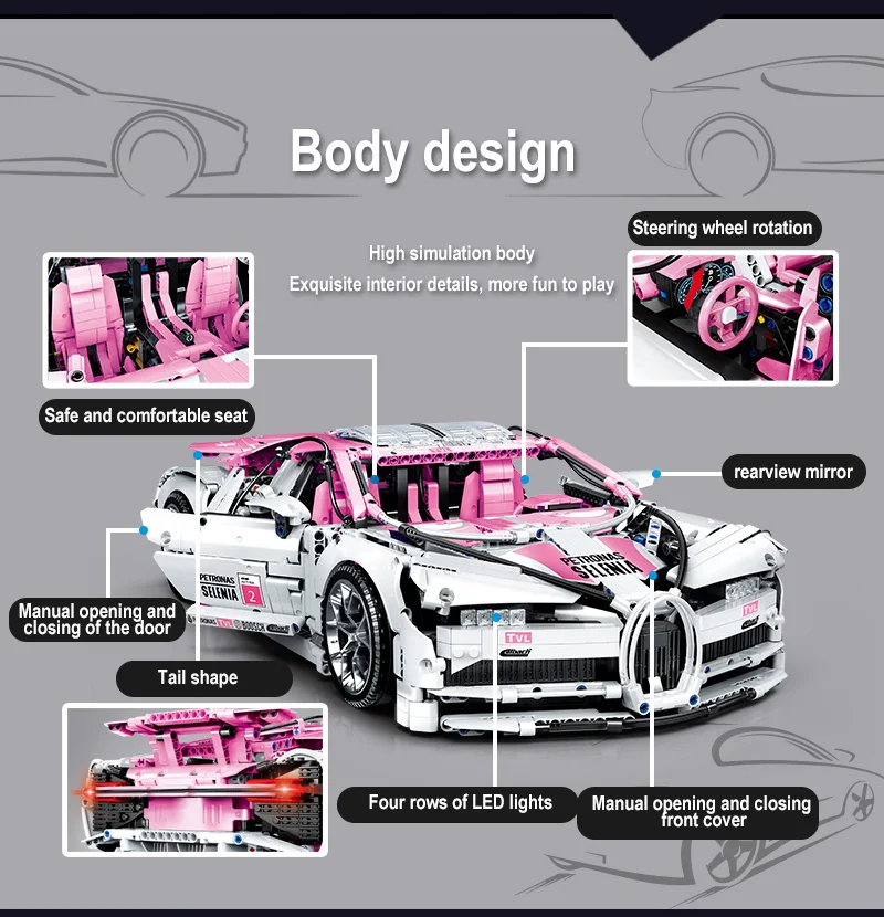 3618 шт. Супер гоночный автомобиль строительные блоки модель комплект