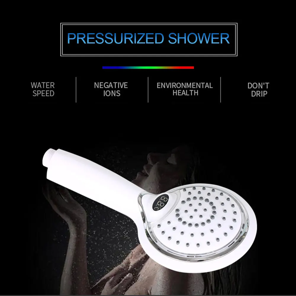 

LED Shower Head With Color Changing LED Temperature Display, High Pressure Handheld Glow Light Showerhead For Home Bathroom