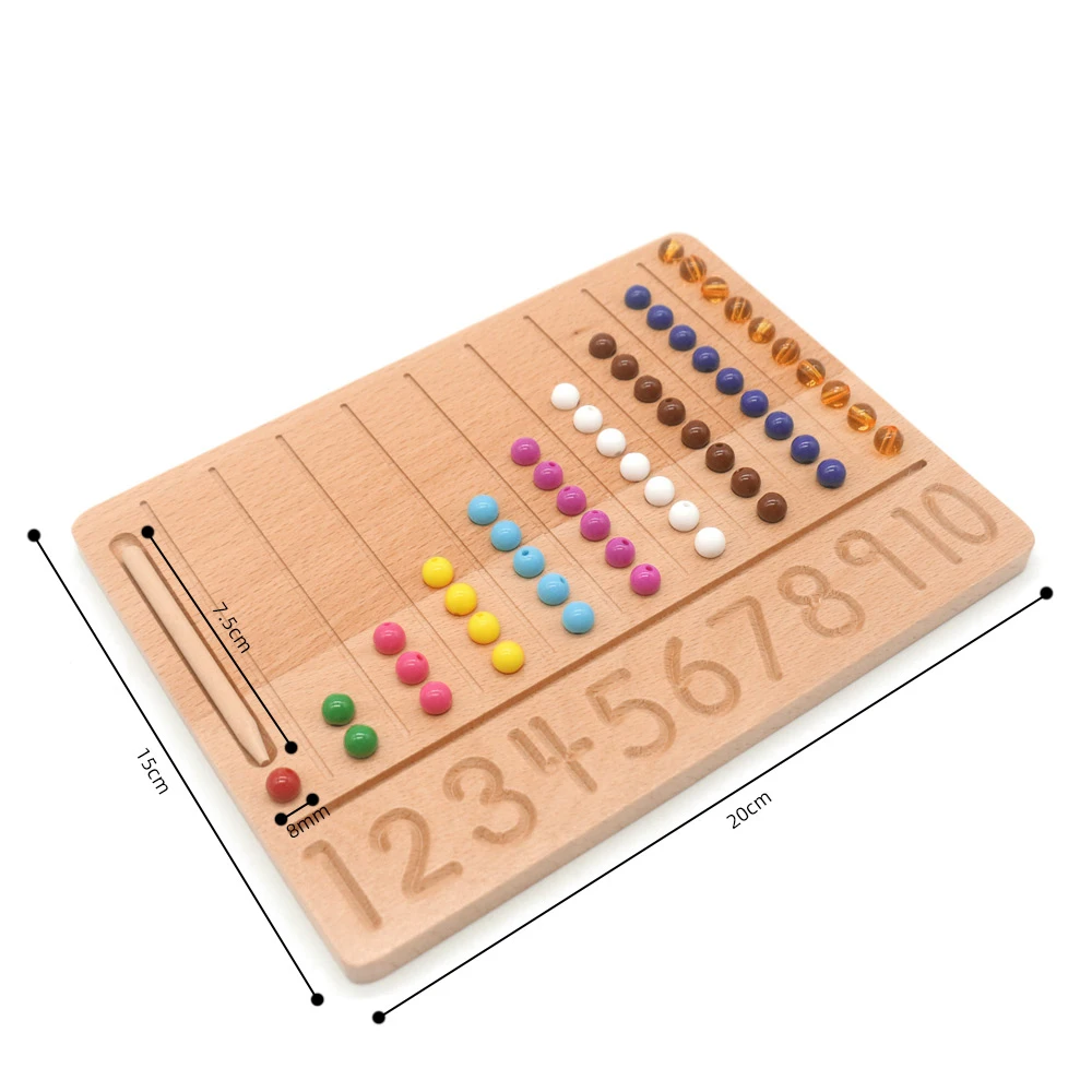 

Montessori math materials Cognition pen Board montessori wooden educational English Letters 0-10 numbers shapes training toys
