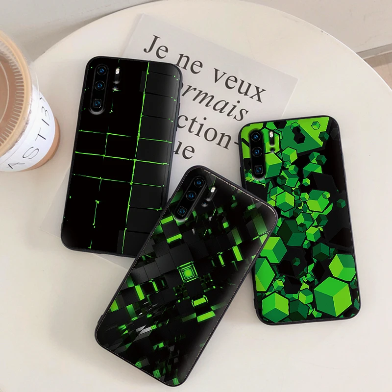 Зеленые и черные силиконовые чехлы для huawei Y6 Y7 Y9 Prime 2018 2019 Nova 2i 3 4 3i Lite mate 10 20 Pro |