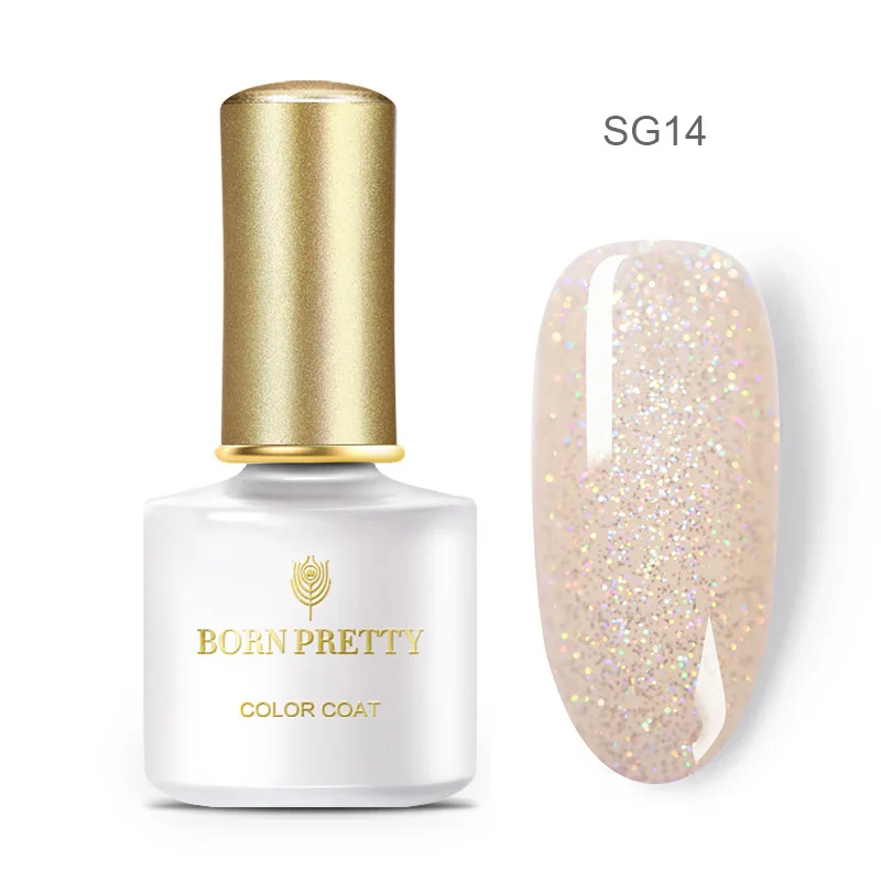 BP-SG14 BORN PRETTY 6 мл Блестящий блестящий гель для ногтей голографический лак УФ светодиодный гель розовый Золотой Серебряный отмачиваемый гель лак для маникюра DIY - Цвет: BP-SG14