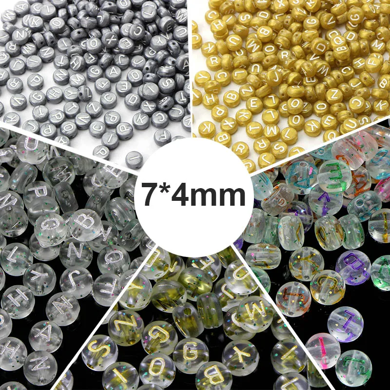 Акриловые бусины разделители 100 шт./лот с буквами алфавитные для изготовления