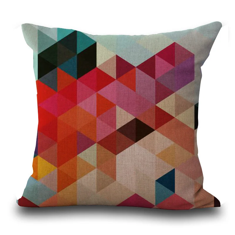 

Colorful Geometric Abstract Linen Pillowcase Car Lumbar Cushion Pillowcase Sofa Pillow Home Decoration Throw Pillow Covers Home