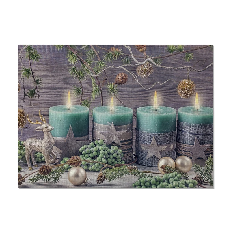 cotton and linen Рождественский стиль, салфетка для стола, обеденный стол, кухонная салфетка-подставка, инструмент, подставка для посуды, подставка для кофе, чая, вечерние, прямоугольные украшения - Цвет: cotton and linen