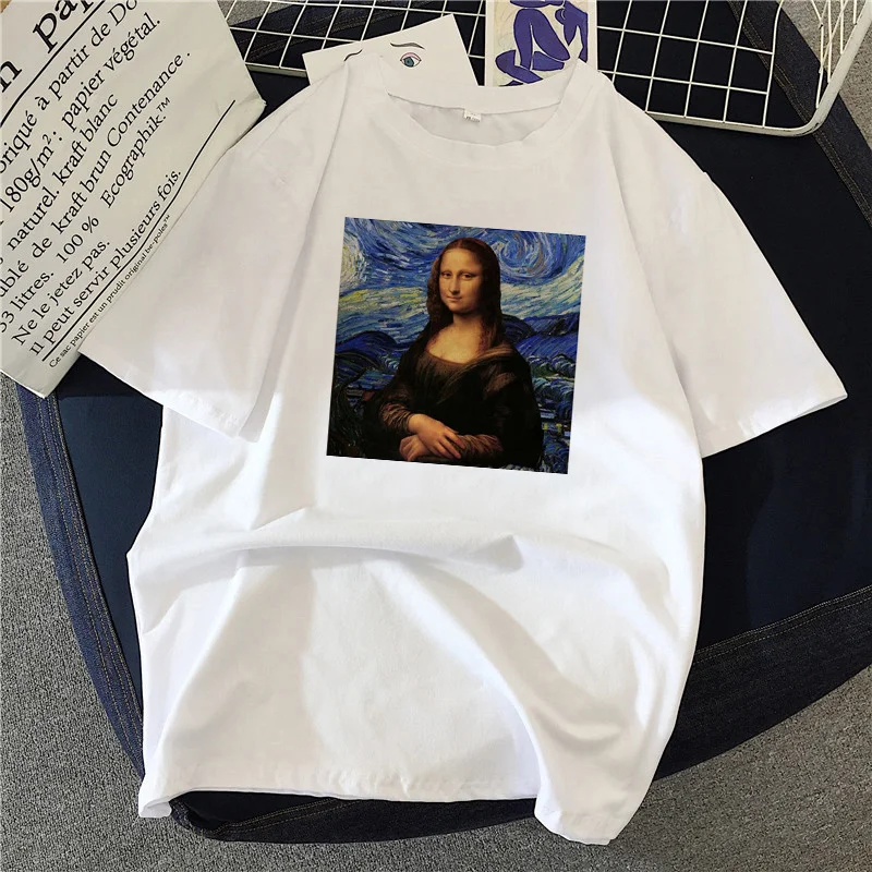 

Schilderij Vrouwen T-shirts Artistieke Olieverf Esthetische Oversized T-shirt Kleding