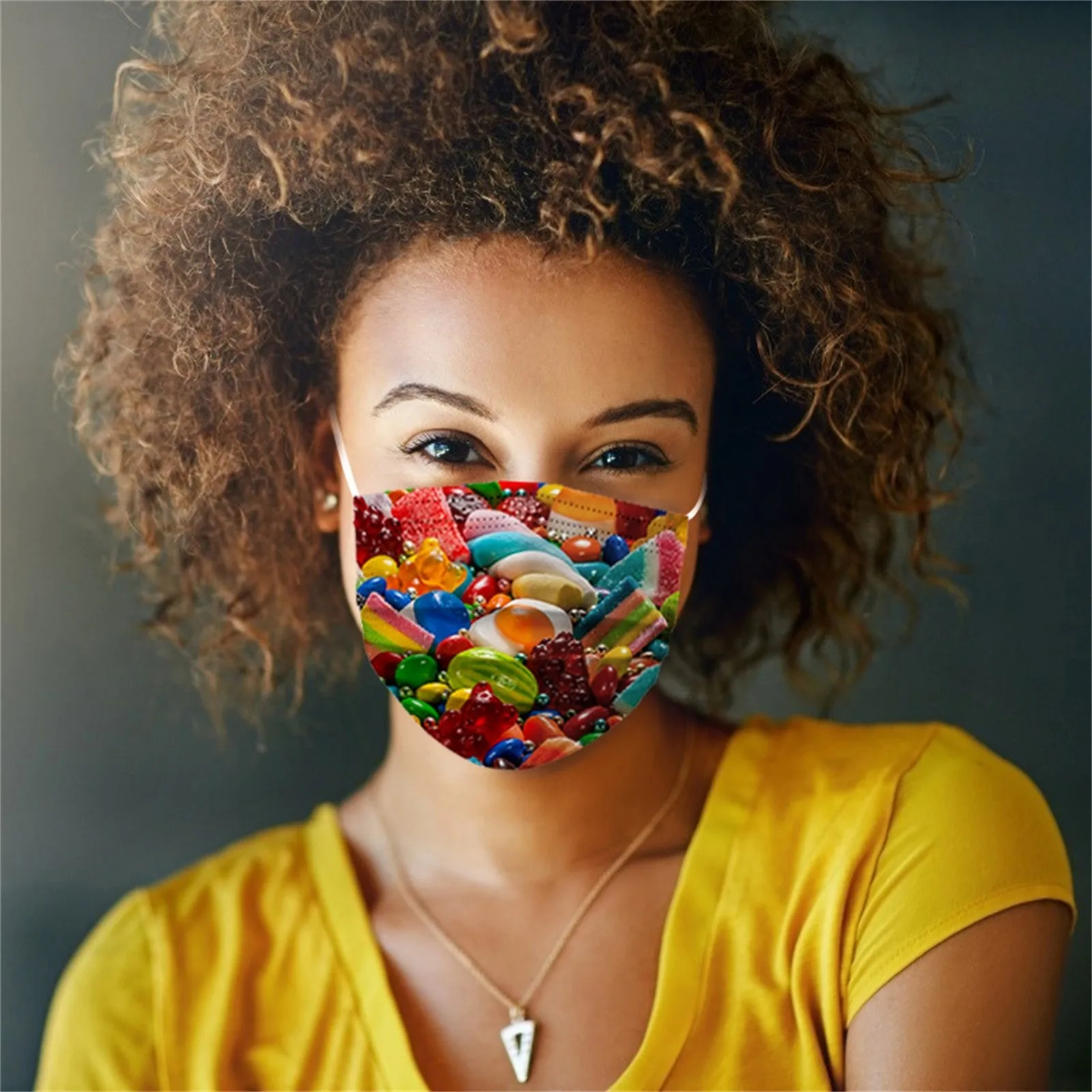 

50pcs Disposable 3 Ply Safety Face Masks, Dust-Mask with Stretchable Earloops Reusable Mask Washable Mascarillas Face Mask#30