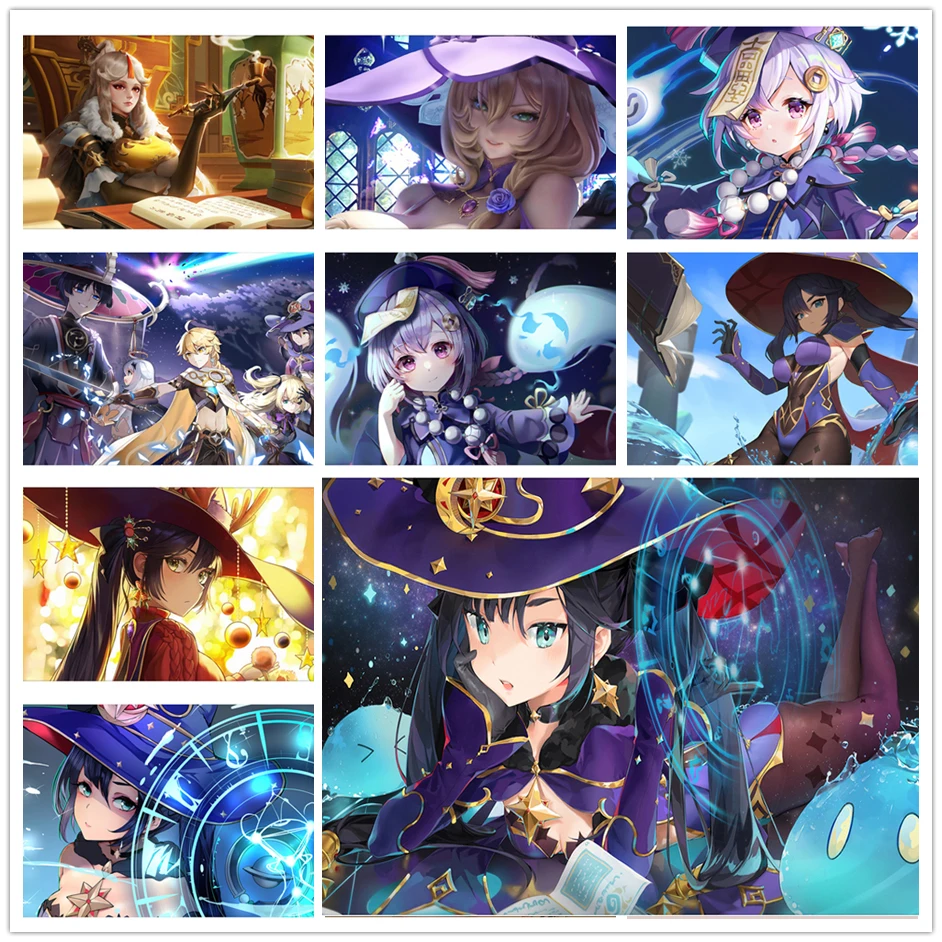 

5D Diy Diamond Painting Game Anime Genshin Impact Series Full Drill Diamond Mosaic Embroidery Cross Stitch Kits Home Decor Gift