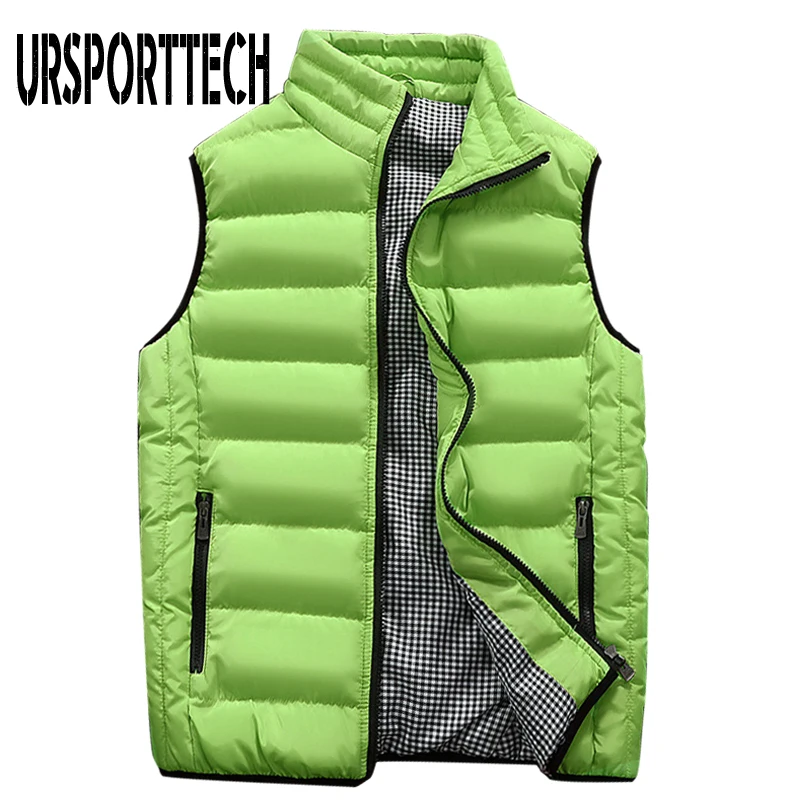 URSPORTTECH Mens Vest Casual Mens Plus Size 5XL Warm Sleeveless Jacket Men Winter Waistcoat Men's Vest Casual Coats Outwear