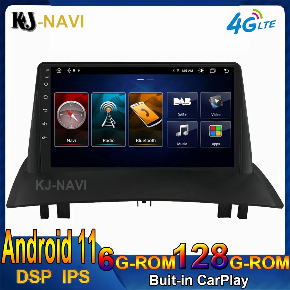 Android 11 CARPLAY DVD 128 ГБ для Renault Megane 2 2002 2009 автомобильное радио видео стерео плеер GPS