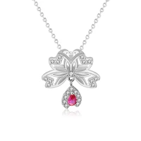 s925 sterling silver cherry blossom necklace female sweet and fresh fashion design clavicle chain