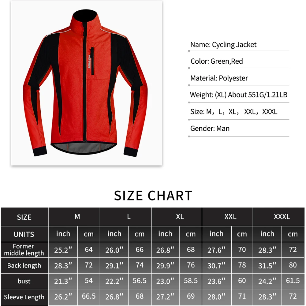 

Winter Motorcycle Jacket Man Bicycle Jacket Waterproof Chaqueta Moto Reflective Cycling Jacket For Sports Running Skiing