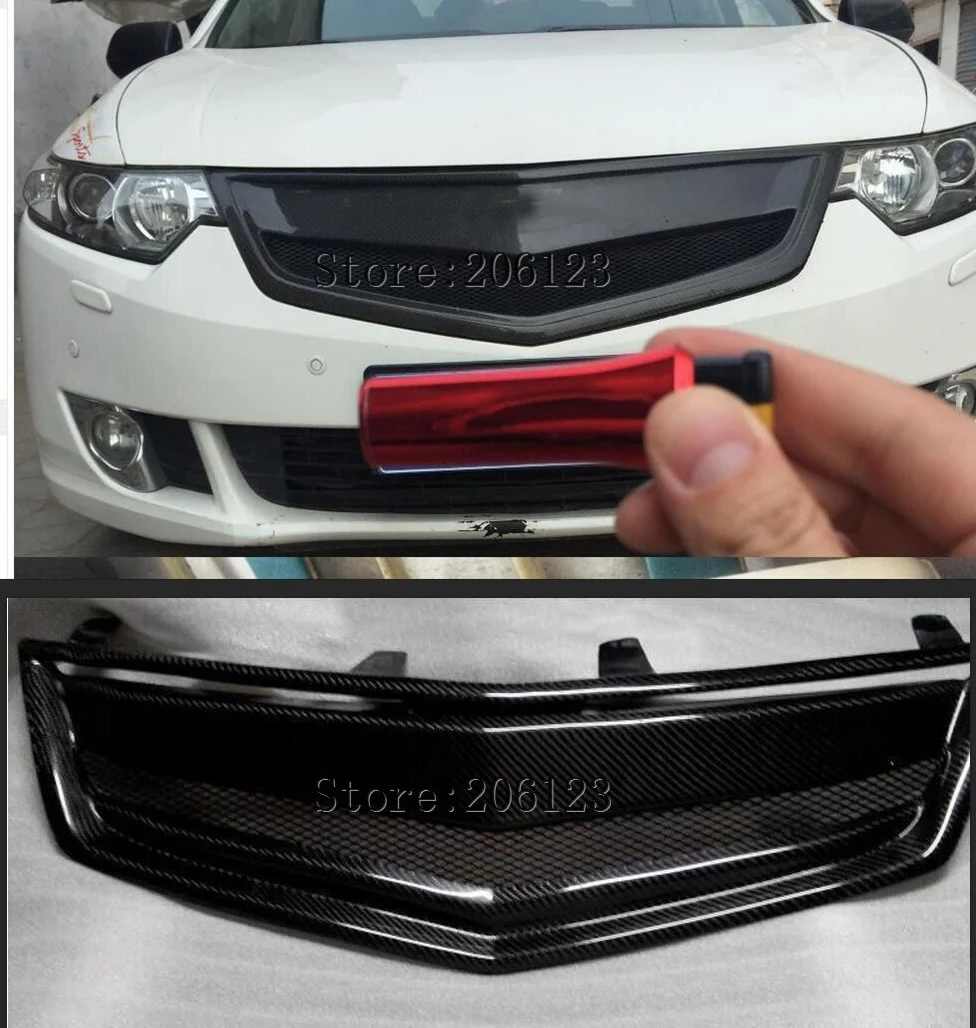 Черная передняя решетка из углеродного волокна для Honda Accord MK8 Spirior 2009-2012 |
