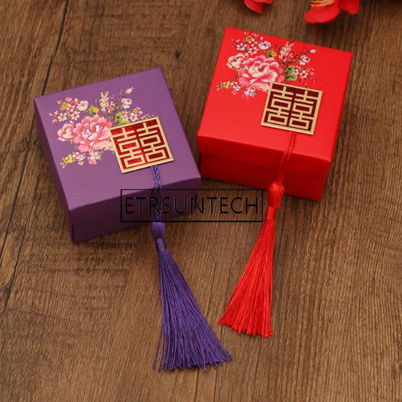 100 шт традиционные китайские коробки конфет двойного счастья вечерние упаковки с