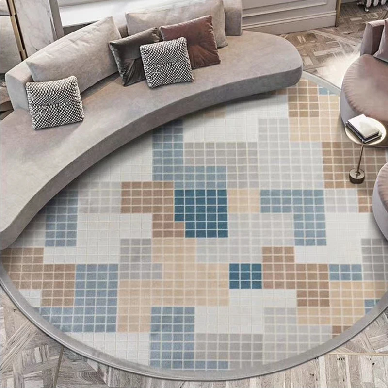 저렴한 원형 카펫 거실은 현대적이고 제한된 북유럽 풍력 티 테이블 담요 작은 바닥 매트 침실입니다.