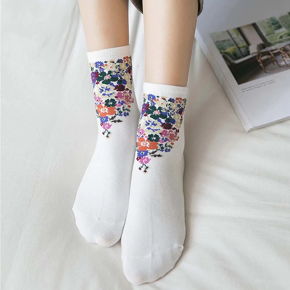 Осенние корейские женские уличные носки в стиле Харадзюку винтажном по