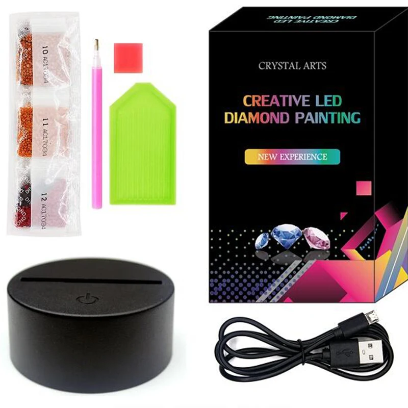 Алмазная живопись 5D сделай сам светодиодная лампа Рождественское украшение для