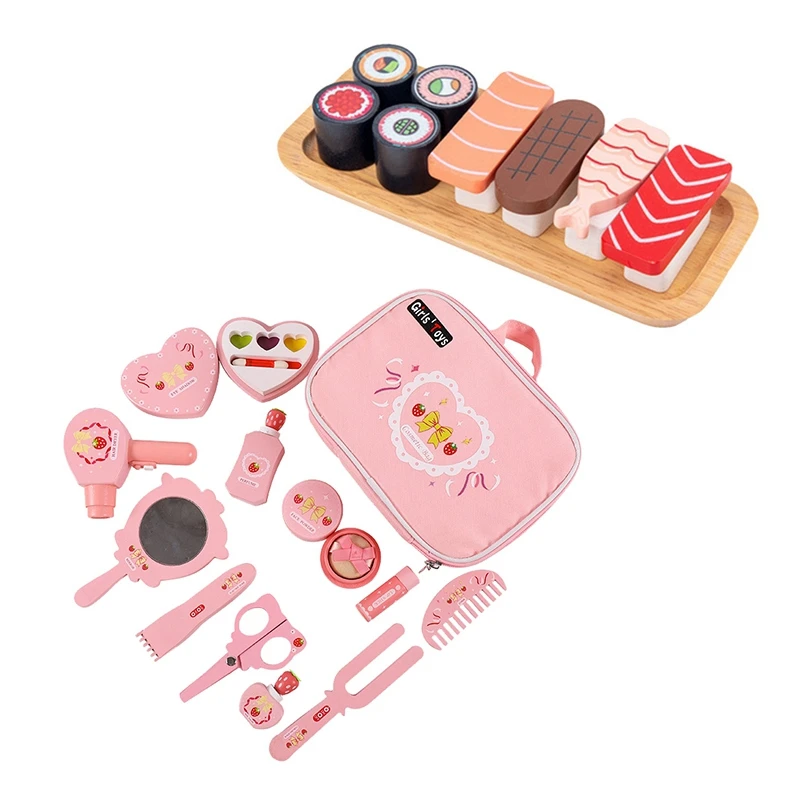 

Детская кухня, миниатюрная модель еды, суши 3D, «сделай сам» с деревянной игрушкой, ролевая игра, макияж, игровой набор, имитация для девочек