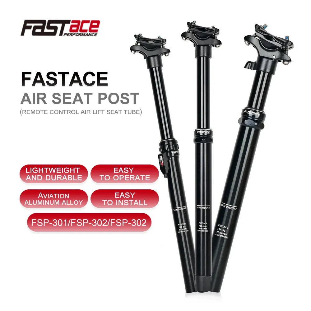 

FASTACE Height Adjustable Seatpost 30.9/31.6mm MTB Dropper 440mm Internal Routing External Cable Remote Lever 125mm Travel Seat