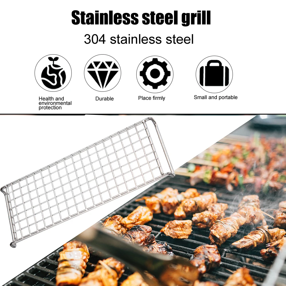 

2pcs/set Hiking Backpacking BBQ For Fire Kitchen Portable Outdoor Camping Home Grill Grate Travel Multifunction Easy Clean